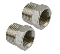 3/8" BSP Male to 1/4" BSP Female Threaded Adapter Hex Bush 2 Pack FT079