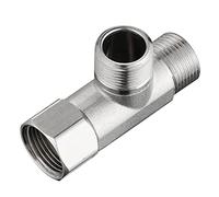 3/8 Compression Tee Valve, Standard Angle Tee Valve, 2 PCS Brass Tee Adapter 3 Way Valve Compression 3/8'' Inlet and 3/8'' Outlet, Brass Angle Stop Valve, 3/8 Add-A-Tee Valve Connector