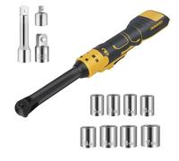 3/8" Cordless Ratchet Wrench for DEWALT 20V Battery, 74Ft-Lbs, 0-450RPM Variable Speed Trigger, R&F Switch, 8 Sockets, 3/8" to 1/4" Adapter, 3" Extension Bar, Extended 6" Head