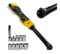 3/8" Cordless Ratchet Wrench for Dewalt 20V Series Batteries, 320 RPM, 80 N.m 12V Electric Ratchet Set with 8 Metric Sleeves