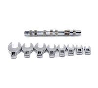 3/8" Crowfoot Wrench Set - Fully Polished Metric Tools 10mm to 22mm Includes Clip and Precise Perfect for Mechanics and DIY Enthusiasts