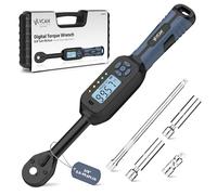 3/8 Digital Torque Wrench (1.52-30 Meters Lb) ± 2% Accuracy Digital Spark Plug and Tire Torque Wrench, 3/8pcs with Buzzer and LED Flash Notification Track Mode