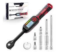 3/8 Digital Torque Wrench 6.8-135 N.m, ±2% Accuracy Spark Plug Socket | 3/8 Torque Wrench Tire Inch Pound with Buzzer and LED Flash Notification Track Mode for Moto Auto