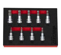 3/8" Drive Ball Ended Hex Bit Socket Set 4-12mm 9 Pcs 30° Swivel BX587-R2