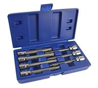 3/8" Drive Extra Long Male Spline Bit Triple Square Sockets M4 - M10 7pc Set