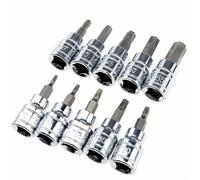 3/8" Drive for torx Bit Socket Set T10-T55 Chrome Vanadium 3/8" | CR-V Steel, , 10-piece Set T10-T55, Foam Tray, Auto Motorcycle Repair
