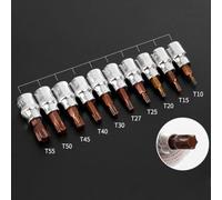 3/8" Drive Hex Socket Bit Set H3-H10 T10-T55 for Torx Screwdriver with PH1 PH2 PH3 PZ1 PZ2 PZ3 Bits, 47mm Chromium Vanadium Steel, 1 pc
