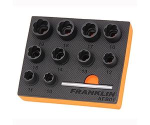 3/8" Drive Impact Bolt Extractor Set 10 Pcs Franklin Tools AFB01