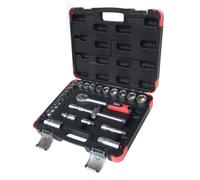 3/8" Drive Mechanics Socket Set Metric 26pc 6-24mm With spark Plug Sockets HILKA