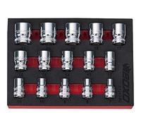 3/8" Drive Socket Set 12 Point 15 Pieces. BOXO BX262-R2