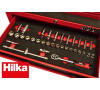 3/8 Drive Socket Set in Foam Tray Metric 6-24mm Ratchet Set For Tool Boxes 34Pce