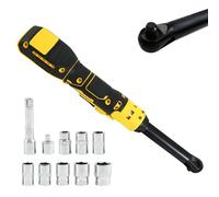 3/8" Extended Cordless Electric Ratchet Wrench Compatible with Dewalt 18V 20V Battery, 320RPM 80N.m Ratchet Wrench with 6" Head and LED Light, with 8 Sockets and 1/4" Adapter(Battery Not Included)