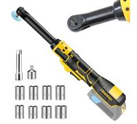 3/8" Extended Cordless Ratchet Wrench for Dewalt 20V Series Batteries 16cm Extended Head 90N.m Electric Power with 8 Metric Sleeves, Extended Long Neck Powered Ratchet Wrench, No Battery