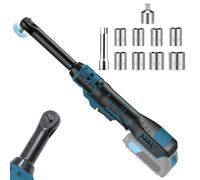 3/8" Extended Electric Ratchet Wrench Kit Compatible with Makita18V 20V Battery, 16cm Extended Head, 80N.m, 320RPM Electric Power Ratchet Wrench Set with 8 Sockets（No Battery）