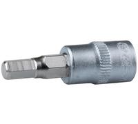 '3/8 "Hex Bit Socket 3 mm Matt Chrome-Plated on Hanger