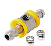3/8"IN Fuel Barbed Push Lock T-Fitting Adapter with 1/8-27 NPT Sensor Port, Stainless Steel Fuel Line Pressure Adapter for 9.5mm ID Line, Clamps 2 PCS Included