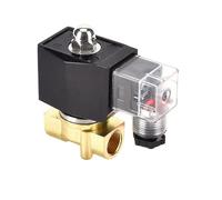 3/8 Inch Brass Solenoid Valve with Power Indicator Normally Closed Brass Electric Solenoid 1Pcs(G_24VAC_NBR-Seal)