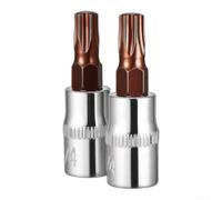 3/8 Inch Drive T30 Torx Socket Set Rust for proof 3/8 Inch Drive | for s2 alloy steel bits, high hardness, drop-forged durability, 3/8 drive fit, automotive use