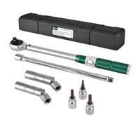 3/8-Inch Drive Torque Wrench Set 10-60 Nm, 7-Piece Kit with Socket Adapters & Storage Case, ±3% Precision, 72 Tooth Click Torque Wrench for Automotive Repair, Machinery Maintenance, DIY Projects