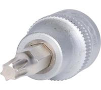 '3/8 Inch Torx Drill Bit Socket T27 without Bore, Matt Chrome-Plated on Hanger