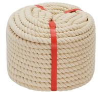 3/8 inch x 100 Feet Natural Soft Cotton Rope 3 Strand Twisted Rope for Wall Hanging, Decor Crafts Projects, Macrame Knotting and Home Decoration (Beige)
