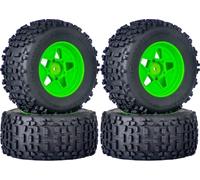 3.8" MT Monster Truck Tires with Foam Insert - 17mm/14mm/12mm Hex Adapters Included, Compatible with TRAXXAS Sledge, ARRMA KRATON, Outcast, Tamiya, HSP (Set of 4), Replacement Part of AR510092