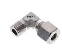 3/8'' NPT Male x 10S Stainless steel 90 deg Elbow Cutting ring 630 Bar DIN 2353