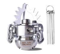3/8 NPT Sewer Jetter Rotating Nozzle - Cutting Roots, for 2900 psi, 40L/Min (10.57GPM) Pressure Washers, Stainless Steel Drain Cleaning Tool, for Household sewers, Commercial Pipelines