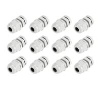 3/8 NPT White Cable Gland, 12Pcs IP69 Adjustable 6-10mm/0.23-0.4inch Junction case Connector Nylon Glands Joints with Washer, Connectors White Cord Grip Kit for Electrical Box Strain Relief
