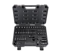 3/8 Socket Set 47 Pieces - Professional Ratchet Kit (with 72 Tooth Wrenches) | Car Repair and Bicycle Maintenance Tool Set - Plumbing, Construction, Industrial SAE/Metric Socket Included
