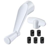 3/8'' Spline Socket Crank Handle with Tee Handle Casement Operator, Stone Finish, Easy Install, Smooth 360 Degree Operation (Features 3/8-inch Bore and a 3-1/8-inch Reach)(2 Pack)