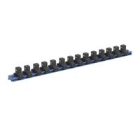 3/8" Square Drive Bit Holder - 14x Socket MAX - Retaining Rail Bar Storage Strip