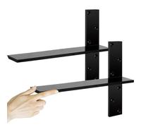 3/8" Thick Heavy-Duty Floating Shower Bench Brackets -18" L x 2.5" W Wall Mount Bracket, Free Hanging T Shelf Support Brackets for Vanity, Granite Countertops, Dishwashers,Bench Seats (2-Pack)