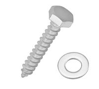 3/8 x 1-1/4" Hex Head Lag Screws Bolts with Flat Washers (20 Sets), 304 Stainless Steel 18/8, Full Thread, Deck Screws, Heavy Duty Hex Head Wood Lag Screws, Fayeploo