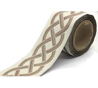 3.8 Yard Spool 2.67 inches Brown Spiral Embroidered Drapery Trim Jacquard Ribbon for Your Drapes Curtains Drapery Banding Trim Tape V3 177