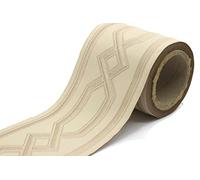 3.8 Yard Spool 3.93 inches Light Brown Geometric Embroidered Drapery Trim Jacquard Ribbon for Your Drapes Curtains Drapery Banding Trim Tape V2 178