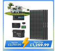 3.84kWh Hybrid Power Kit | 2000W Inverter Charger, 300Ah LiFePO4 Battery - 3*ShadowFlux solar panel