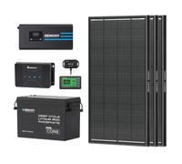 3.84kWh Hybrid Power Kit | 2000W Inverter Charger, 300Ah LiFePO4 Battery - 3*ShadowFlux solar panel / High-Surge Inverter Charger