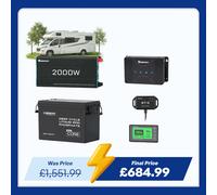 3.84kWh Motorhome Power Kit | 300Ah LiFePO4 Battery, 2000W Inverter - No Solar / 2000W Inverter Charger