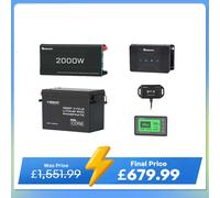 3.84kWh Motorhome Power Kit | 300Ah LiFePO4 Battery, 2000W Inverter - No Solar / 2000W Inverter Charger