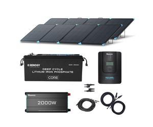 3.84kWh Portable Home Backup System 800W portable solar panel 12V 300Ah Lithium Battery 2000W pure sine wave invterter