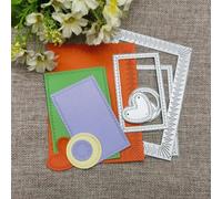 3.86 x 5.12 Inch Frame Geometry Square Metal Cutting Dies Stencils for Scrapbooking Embossing Handcraft Decoration,Die Cuts Stencils