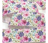 3.8cm Beautiful Flowers Printed Satin Ribbon 5Y for Handmade DIY Craft Hairpin Wedding Christmas Easter Deco Floral Wrap-PR943-5yards