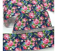 3.8cm Beautiful Flowers Printed Satin Ribbon 5Y for Handmade DIY Craft Hairpin Wedding Christmas Easter Deco Floral Wrap-PR1070-5yards