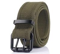 3.8cm Canvas Belt For Men Hard Alloy Buckle Natural Canvas Outdoor Work Belt Hiking Accessories (Size : 110, Color : ArmyGreen)