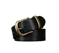 3.8CM Pure Cowhide Genuine Leather For Men Jeans Brass Buckle Belts Cowboy Waistband Male(125cm,Black)