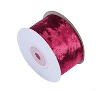 3.8cm Velvet Ribbon - Single Sided Soft and Luxurious Craft Tape for DIY, Wrapping, Clothing Decoration - 914cm Long - Light Gold, Red, Yellow, Gray, Rose Gold(RED)