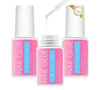 3 * 8g False Nail Glue Extra Strong,Nail Adhesive Bond Glue for Stick Press on Nails,Nail Glue Comes with Brushes, Easy to Apply to Nails, not Easy to Waste or Make a Mess(1pcs/2£)