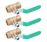 3/8in Brass Ball Valve, Double Female Thread Water Pipe Ball Valve, Resistant for Hot Cold Water Gas Solar Piping Systems, Compression Proof with Accurate Inch