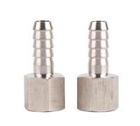 3 / 8in BSPP Female Thread Quick Coupling Connector | 304 Stainless Steel Pneumatic Fitting for Pneumatic Tools/Compressed Gas Systems | 2PCS Barbed Hose Connector with Pagoda (3/8"-10mm)